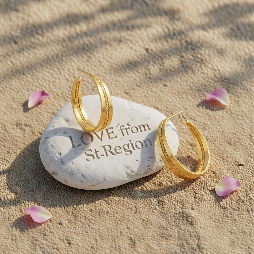 18K Gold-Plated Bead Line Huggie Earring, gold huggie earrings, everyday style, lifestyle look