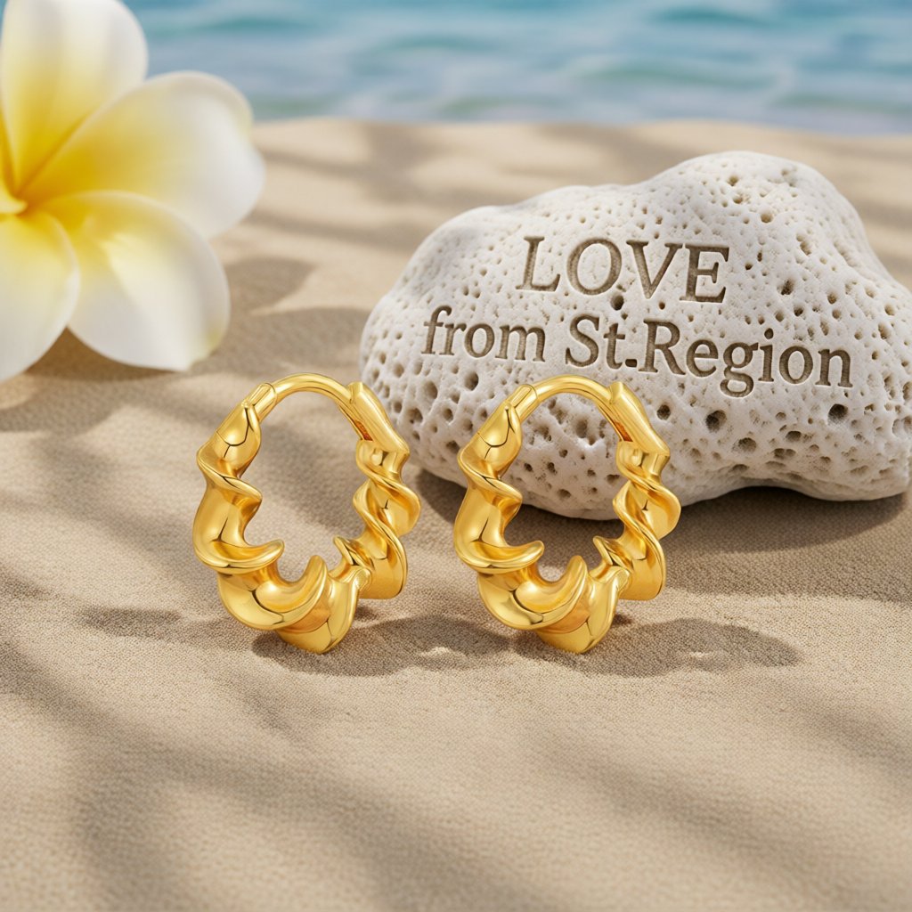 18K Gold-Plated Twine Huggie Earrings, gold huggie earrings, everyday style, lifestyle look