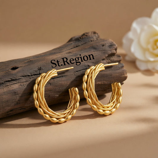 18K Gold-Plated Twist Hoop Earrings