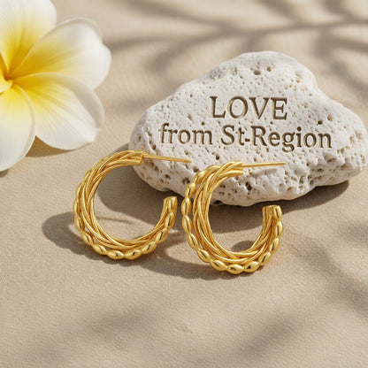 18K Gold-Plated Twist Hoop Earrings
