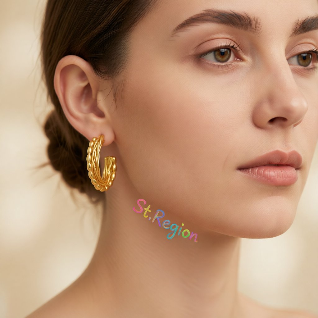 18K Gold-Plated Twist Hoop Earrings