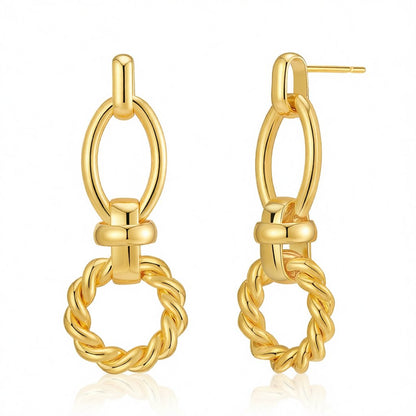 18K Gold-Plated Twine Circles Drop Earrings