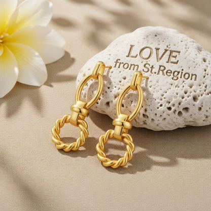 18K Gold-Plated Twine Circles Drop Earrings