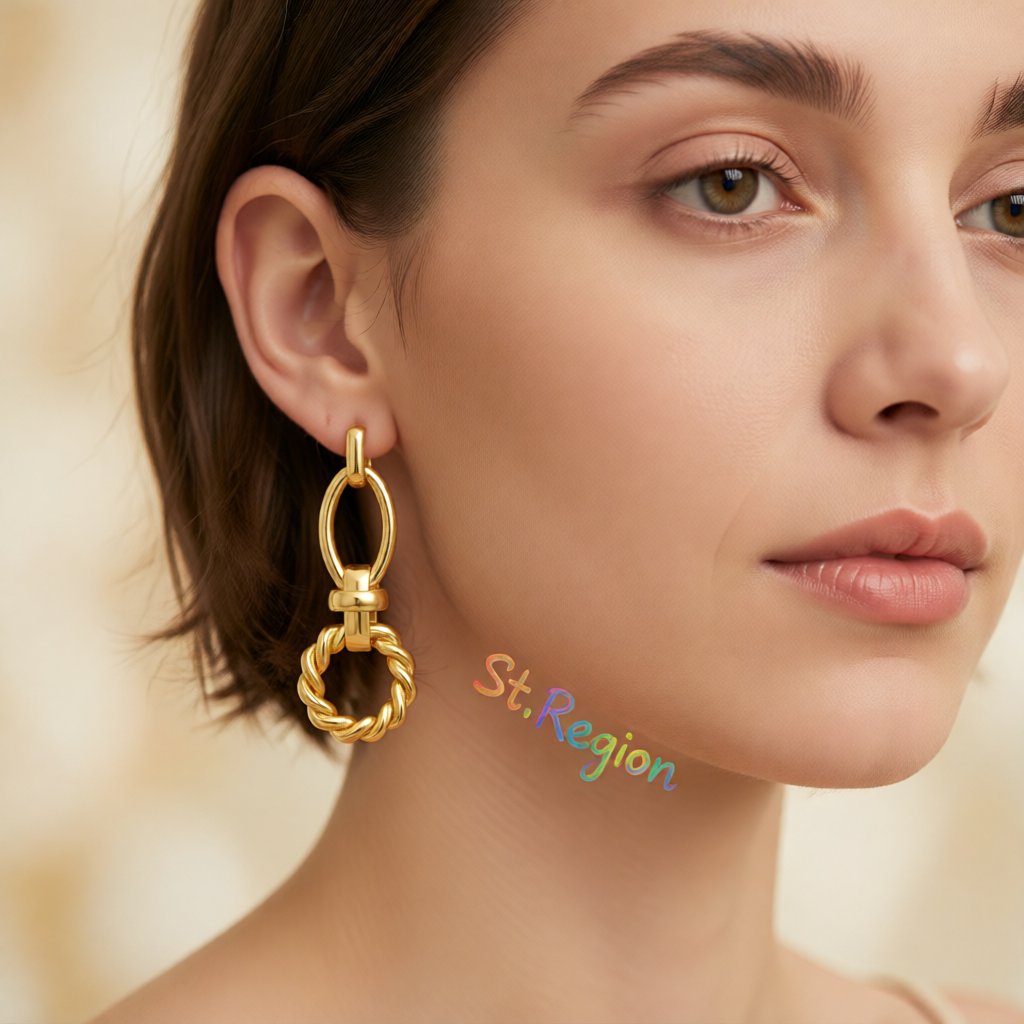 18K Gold-Plated Twine Circles Drop Earrings
