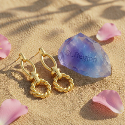 18K Gold-Plated Twine Circles Drop Earrings