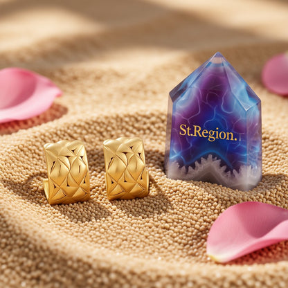 18K Gold-Plated Diamond-Cut Huggie Earrings, gold huggie earrings, vintage-inspired design, detail close-up