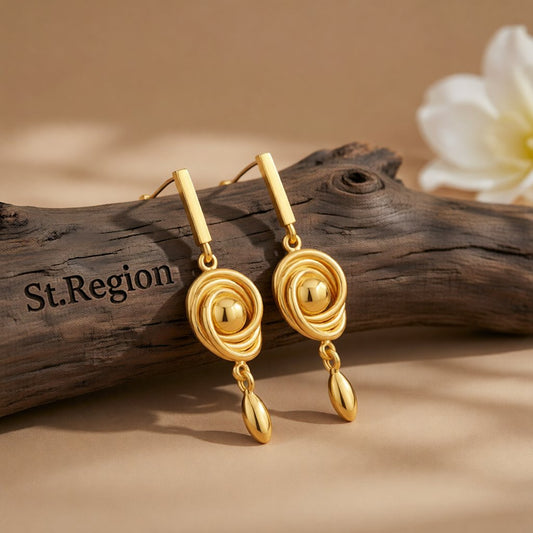 18K Gold-Plated Coil Drop Earrings