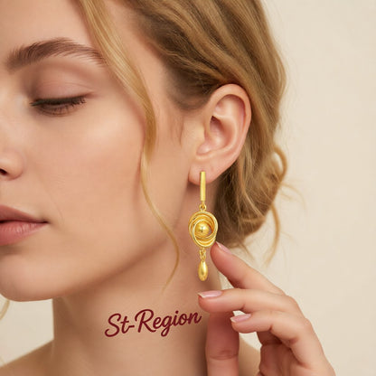 18K Gold-Plated Coil Drop Earrings