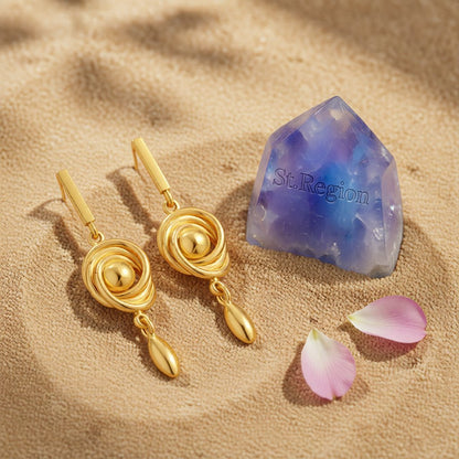 18K Gold-Plated Coil Drop Earrings