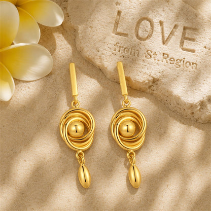 18K Gold-Plated Coil Drop Earrings
