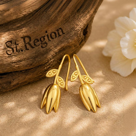 18K Gold-Plated Rose Drop Earrings