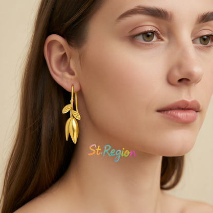 18K Gold-Plated Rose Drop Earrings