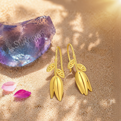 18K Gold-Plated Rose Drop Earrings