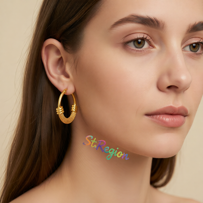 18K Gold-Plated Textured Huggie Earrings
