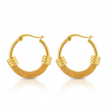 18K Gold-Plated Textured Huggie Earrings