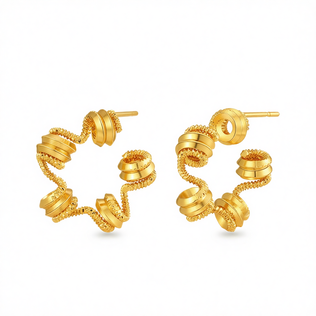 18K Gold-Plated Spring Star Huggie Earrings