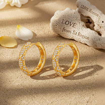 Cubic Zirconia & 18K Gold-Plated Huggie Earring