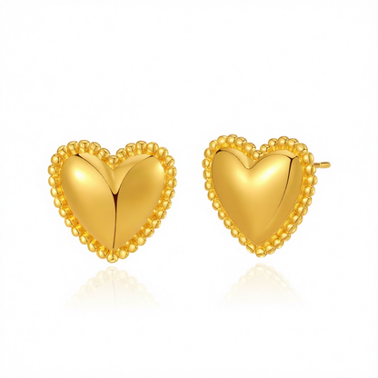 18K Gold-Plated Heart Stud Earrings