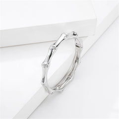 Cubic Zirconia & Silver-Plated Bamboo Bangle