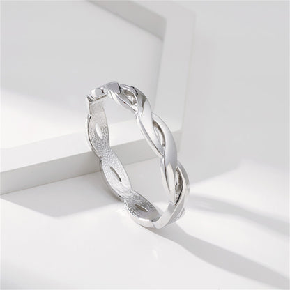 Silver-Plated Twine Bangle, silver bangle bracelet, vintage-inspired design, side view
