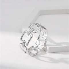 Cubic Zirconia & Silver-Plated Open Square Bangle