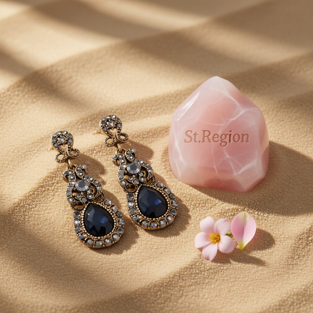 Black Crystal and Cubic Zirconia Botany Drop Earrings, drop earrings for women, elegant gift for her, detail close-up