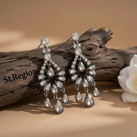 Cubic Zirconia & Crystal Chandelier Drop Earrings
