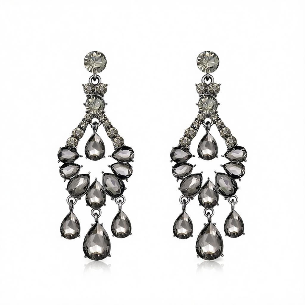 Cubic Zirconia & Crystal Chandelier Drop Earrings