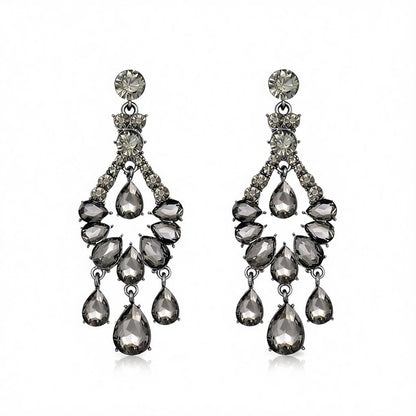 Cubic Zirconia & Crystal Chandelier Drop Earrings