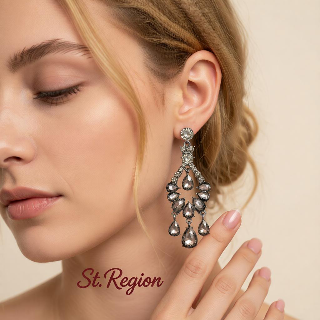 Cubic Zirconia & Crystal Chandelier Drop Earrings