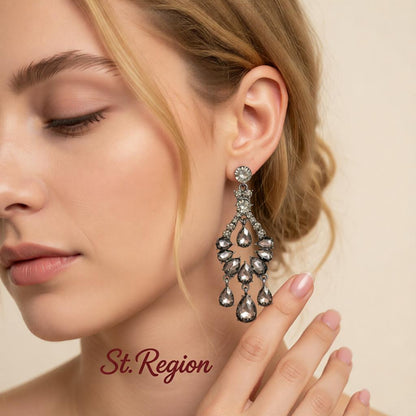 Cubic Zirconia & Crystal Chandelier Drop Earrings