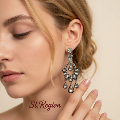 Cubic Zirconia & Crystal Chandelier Drop Earrings