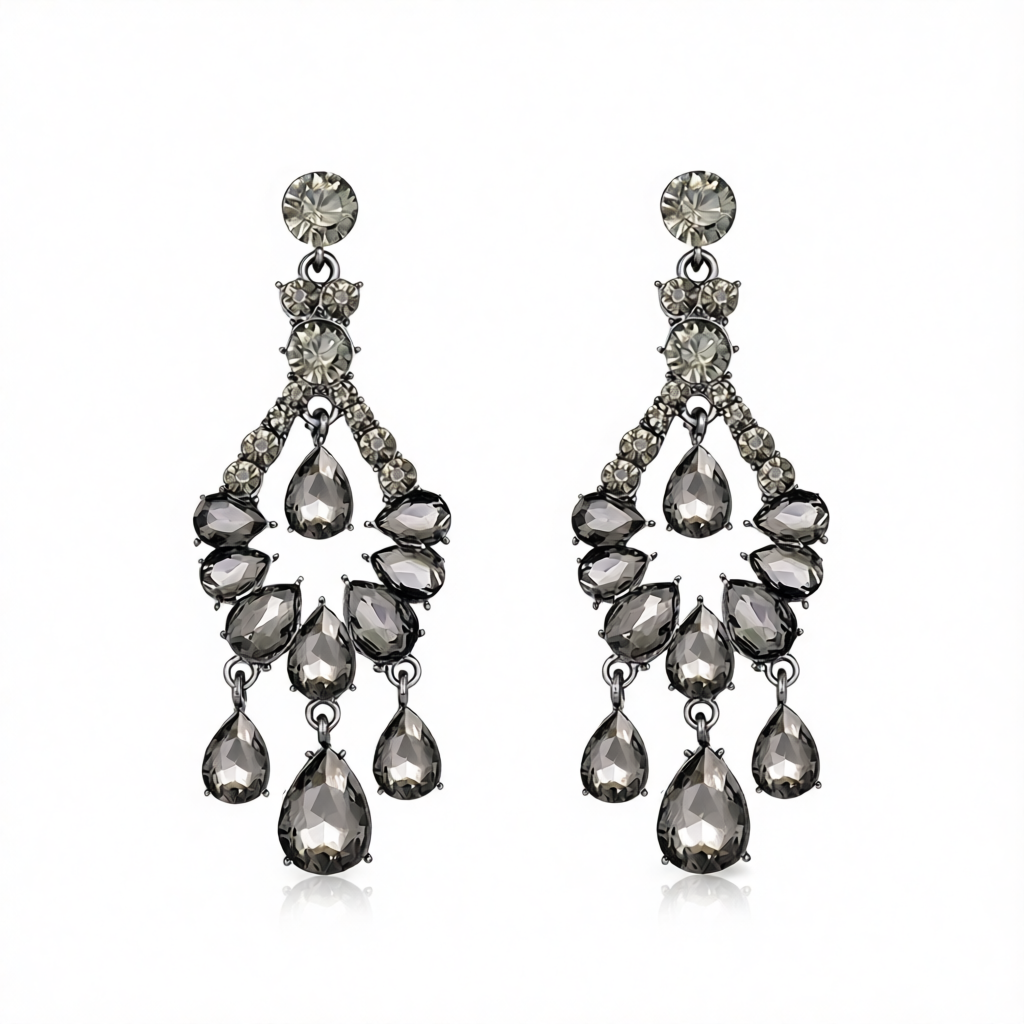 Cubic Zirconia & Crystal Chandelier Drop Earrings