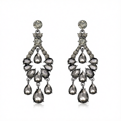Cubic Zirconia & Crystal Chandelier Drop Earrings