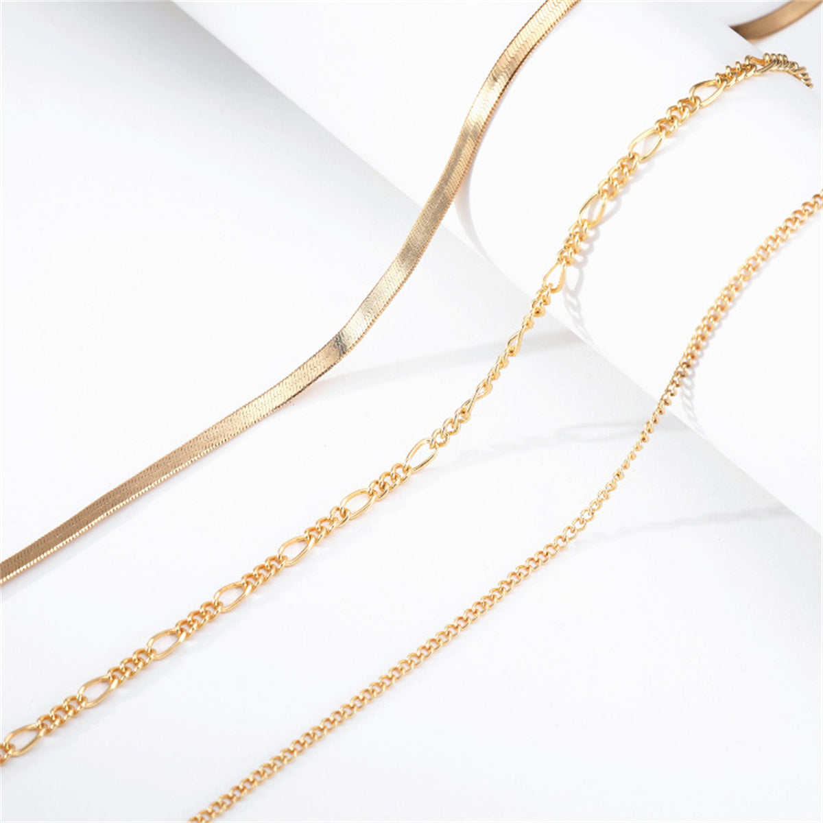 18K Gold-Plated Snake Chain Layered Necklace, gold pendant necklace for women, elegant gift for her, lifestyle look