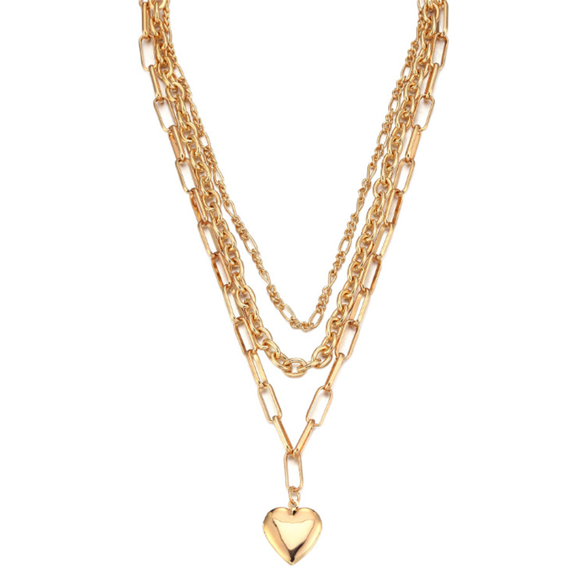 Stunning 18K gold-plated necklace with a heart charm, ideal for layering and enhancing any outfit with a touch of elegance.