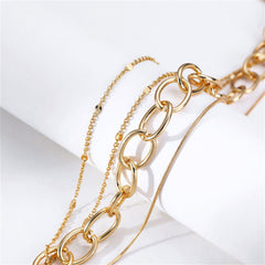 18K Gold-Plated Cable Chain Layered Necklace