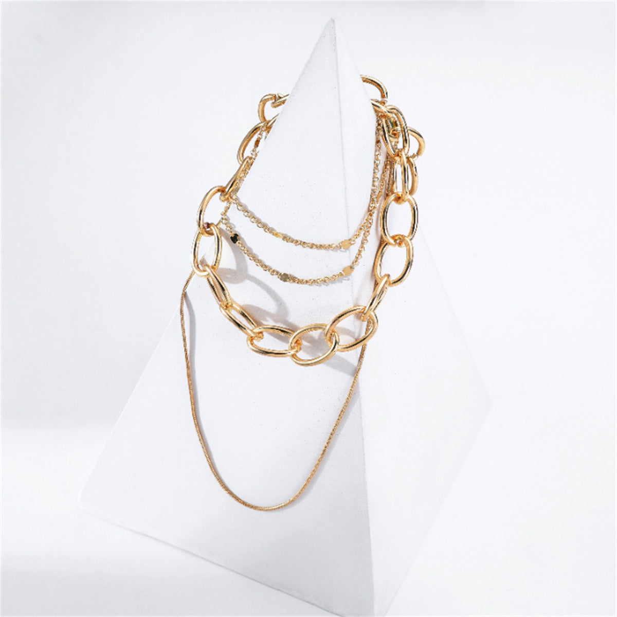 18K Gold-Plated Cable Chain Layered Necklace