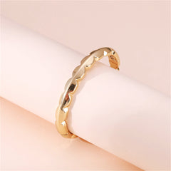 18K Gold-Plated Scalloped Hinge Bangle