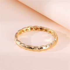 18K Gold-Plated Scalloped Hinge Bangle