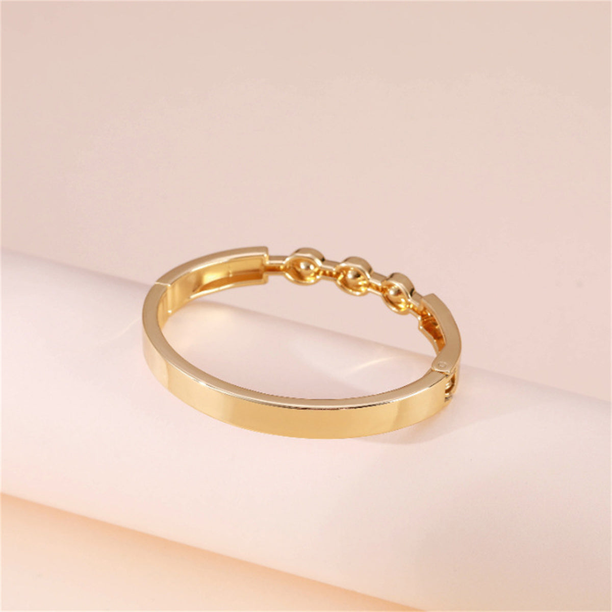 Cubic Zirconia and 18K Gold-Plated Bangle, gold bangle bracelet, everyday style, styled look