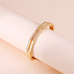 Cubic Zirconia & 18K Gold-Plated Layered Bangle