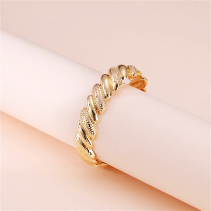 18K Gold-Plated Milgrain Rope-Twist Hinge Bangle, gold bangle bracelet, everyday style, side view