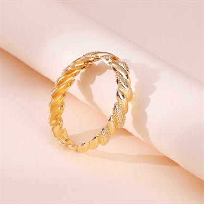 18K Gold-Plated Milgrain Rope-Twist Hinge Bangle, gold bangle bracelet, everyday style, detail close-up