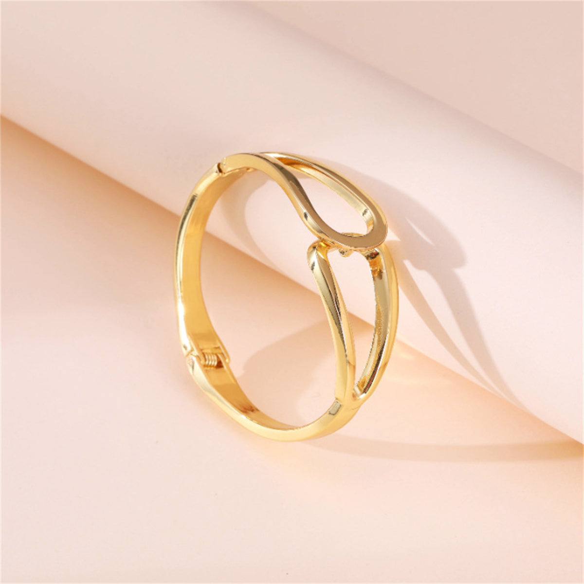 18K Gold-Plated Openwork Drop End Bangle