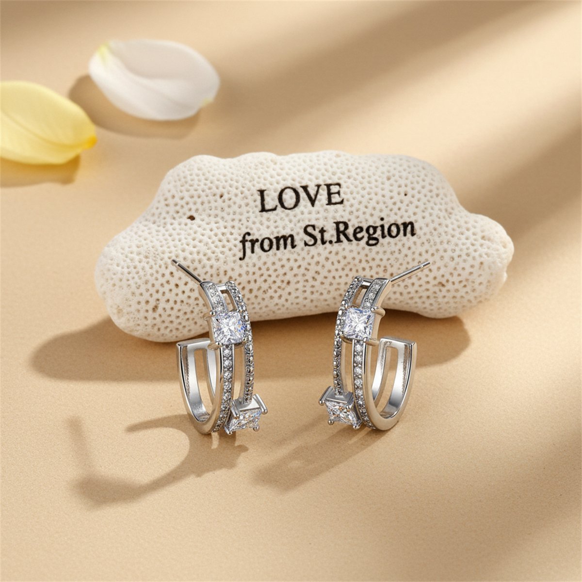 Crystal and Cubic Zirconia Huggie Earrings, huggie earrings, everyday style, lifestyle look
