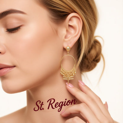 18K Gold-Plated Dragonfly Hoop Earrings, gold drop earrings for women, everyday style, styled look
