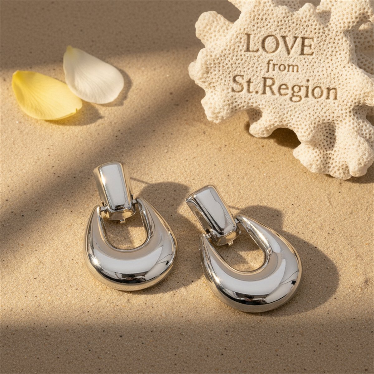Silver-Plated Oval Drop Earrings, silver drop earrings for women, everyday style, lifestyle look