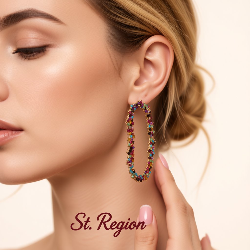 Bright-Tone Cubic Zirconia Oval Drop Earrings, drop earrings for women, vintage-inspired design, styled look