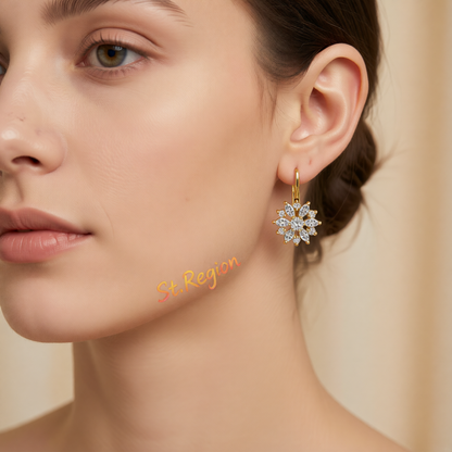 Crystal & Cubic Zirconia 18K Gold-Plated Snowflake Drop Earrings